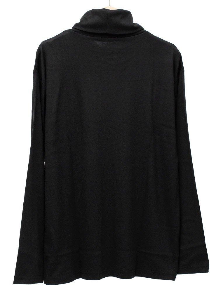 One Colors Men's Long Sleeve T-Shirt, Solid Color, Striped, Rib Knit, High Neck, Size 2L, White