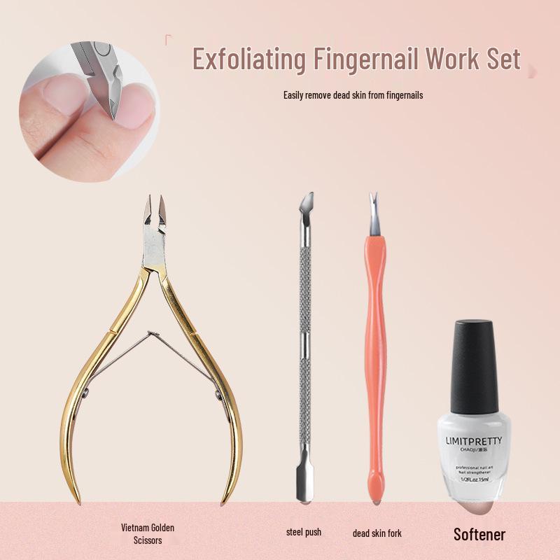 

Набор для ухода за ногтями: Кусачки для кутикулы, Полировочная пилка, Средство для удаления омертвевшей кожи, Пушер, Пальчиковая шлифовальная машинка