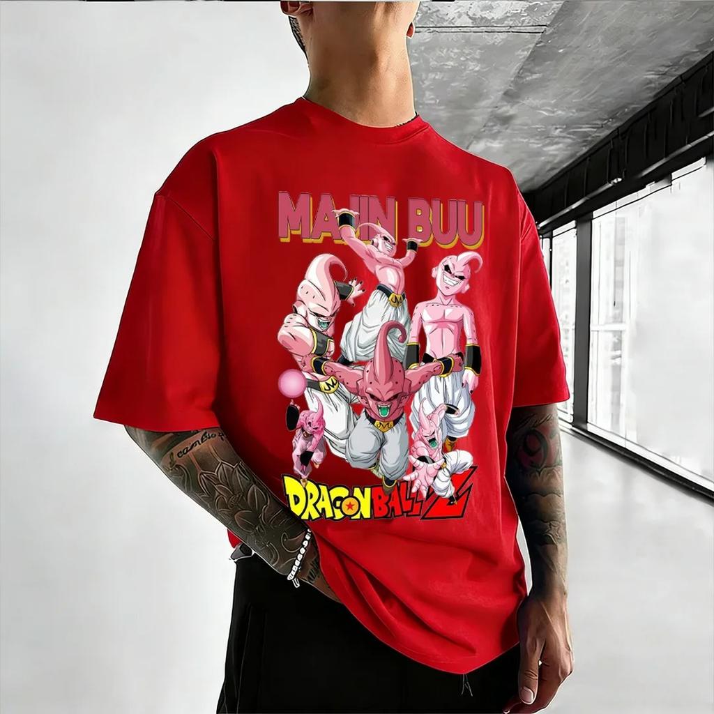 Dragon Ball Z "Majin Buu All Forms" Anime Black Oversized T-Shirt Oversized Streetwear Pop Rock Concert Fan Merch T-Shirt