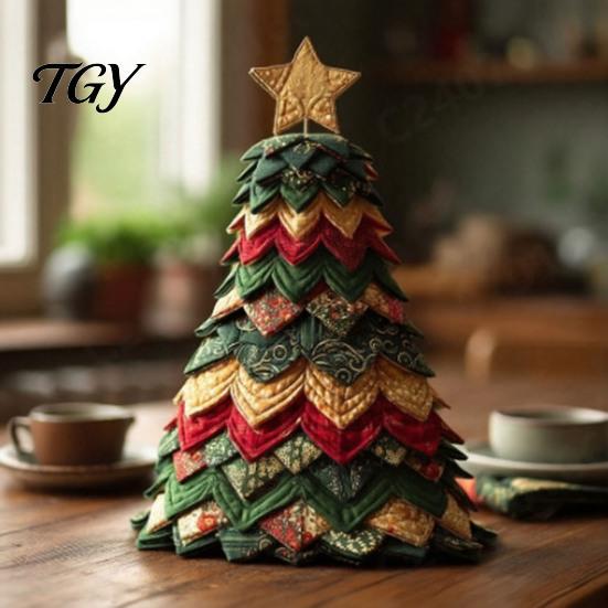 Crafting Materials for Kids DIY Christmas Tree Craft Kit, Handmade Art Crafts And Easy Sewing Kit Beginners Adults, Interactive Fabric Set Holiday