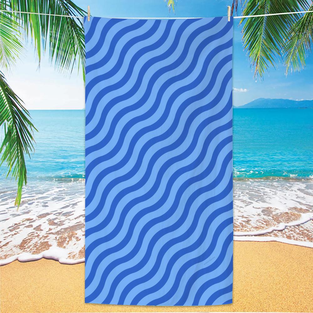 Watercolor Rainbow Beach Towel Colorful Striped Quick Dry Microfiber Towel Soft Bath Towel for Summer Travel Swimming