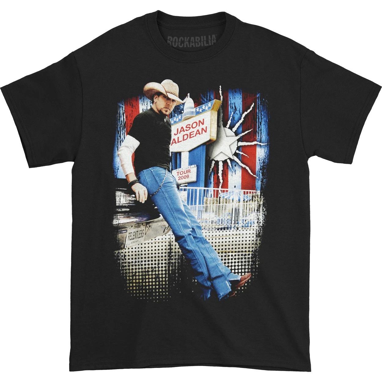 Men s Jason Aldean Standing Photo 2009 Tour T-shirt Small Black XS