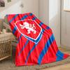 Red Lion Crest on Bold Stripes print blanket soft and cozy perfect for the living room bed sofa or a nap,gift