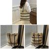 Summer Woven Tote Bag With Zipper Closure For Casual Daily Use