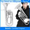 SLADE B Flat Tenor Horn 3-key Vertical Key Brass Body Tenor Horn Instrument Accessories with Case Gloves Back Straps Parts
