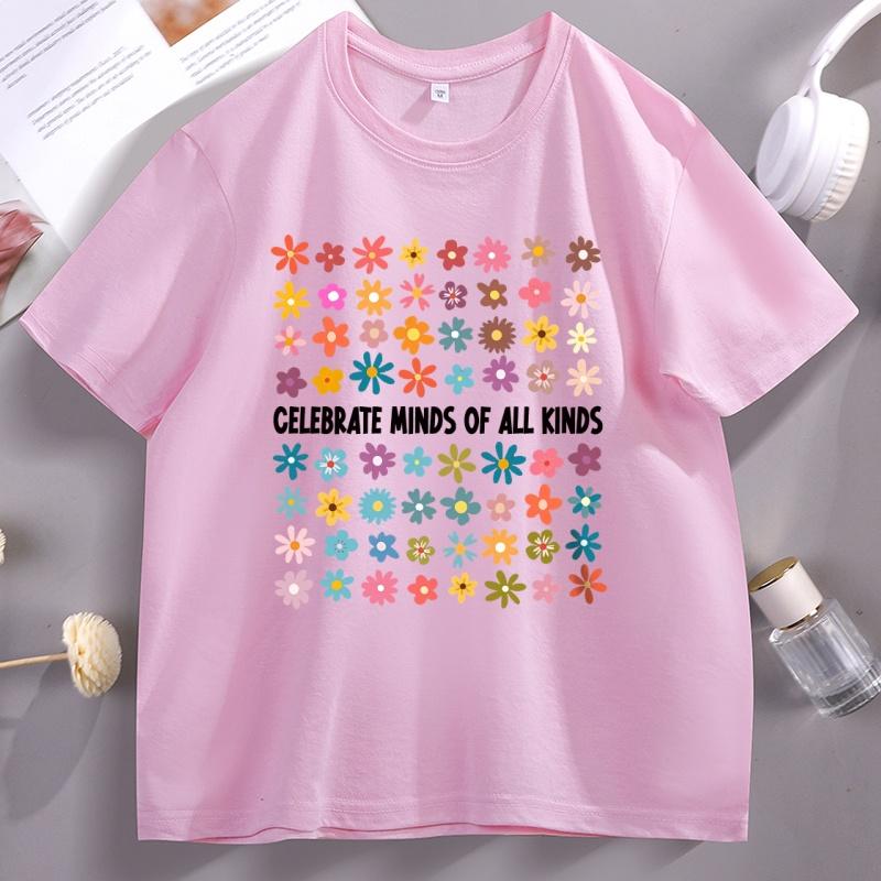 Celebrate Minds of All Kinds T Shirt Unisex Unisex Autismus Bewusstsein TShirt Comfortable Round Neck Printed Tshirt Clothing