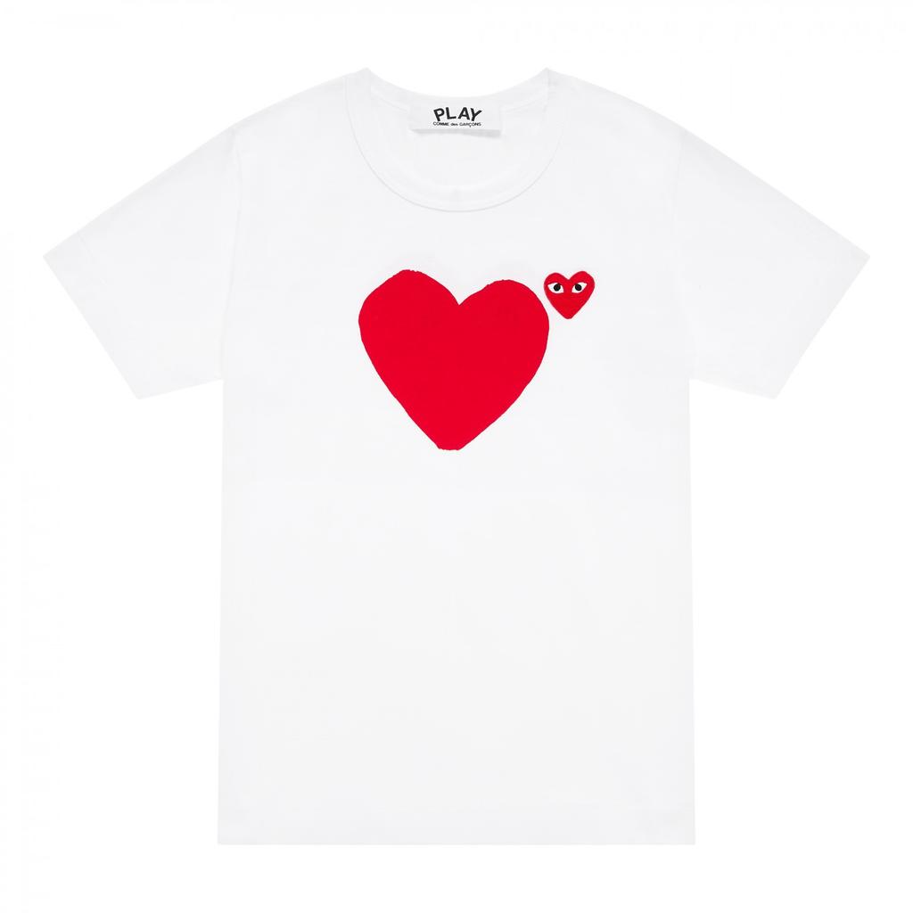 Unisex Crew Neck Short Sleeve Loose Fit Casual T-Shirt Colorful Heart Digital Print Basic Top