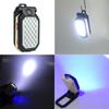 Rechargeable Foldable LED Work Light with Magnet - Portable USB Camping Light (Red & Blue)