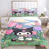 3pcs Floral Adventure Kuromi Print Cover Set Ultra Soft, Breathable, and Comfortable Bedding with Stylish Design for Bedroom and Guest Room Decor