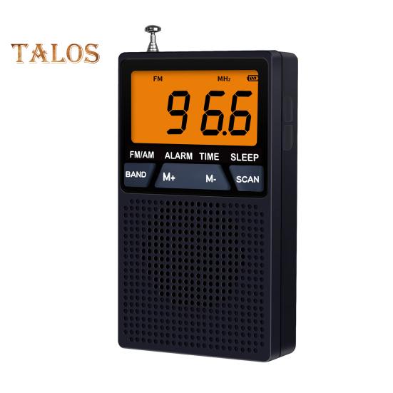 

Портативное AM/FM-радио Мини 2-диапазонный радиоприемник с динамиком Многофункциональный дисплей времени Функция будильника Радио с большим экраном чёрный