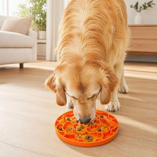 Kæledyrs langsom fodermåtte, Blød silikone hundespytmåtte, Forebygger kvælning, Langsom foderskål til hunde katte tørfoder tykke godbidder