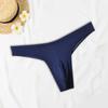 Men Thong Low-rise Elastic Waistband U-Convex Briefs Solid Color Thin Seamless Sport Style Panties Daily Wear