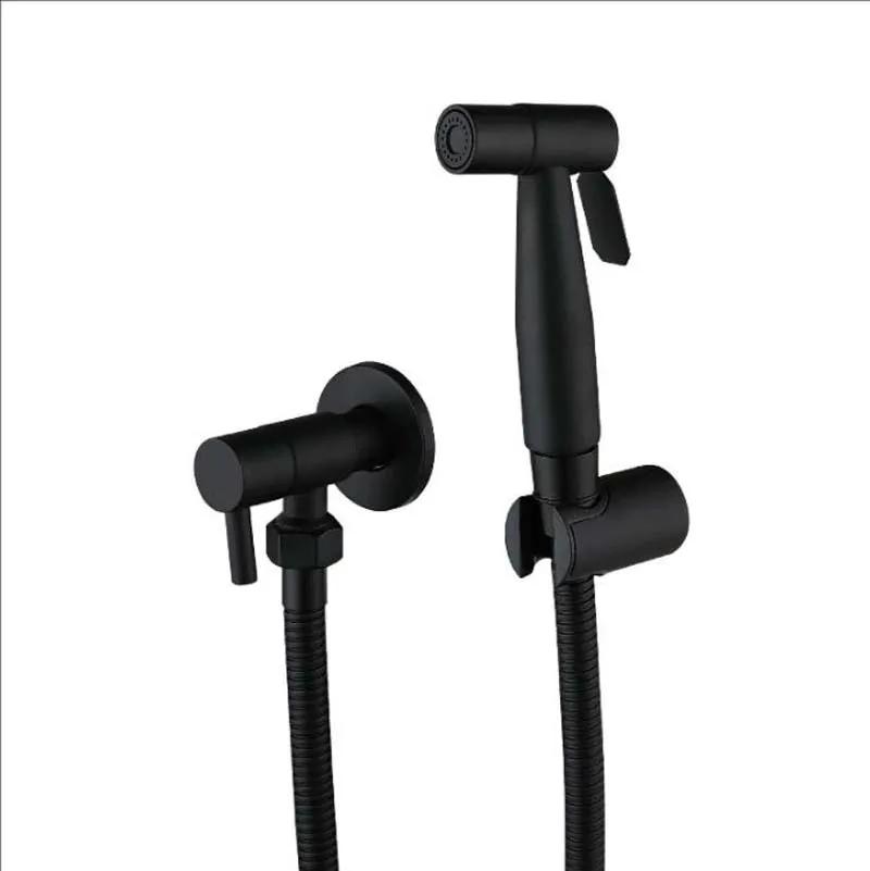 Set Accesorii Spray Bideu Portabil Auriu Periat Faucet Bideu Negru pentru Baie Pulverizator Autocurățare