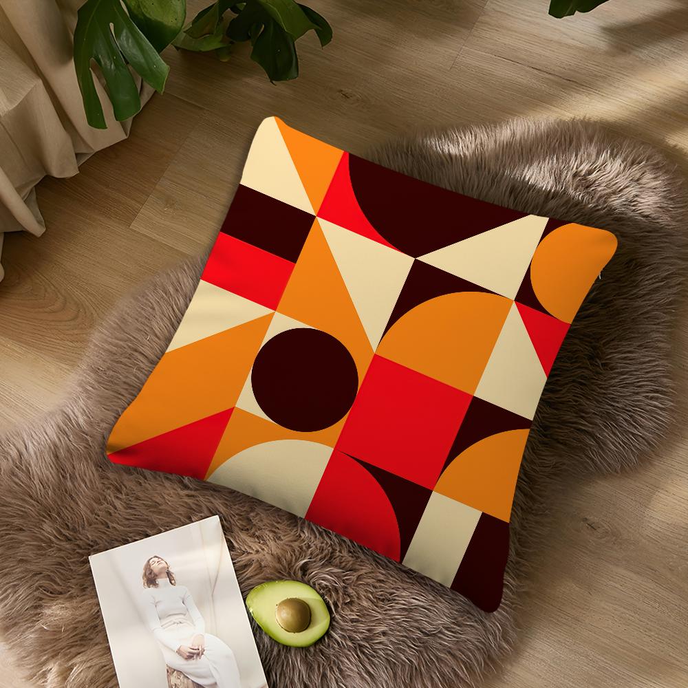 Яркий Абстрактный Геометрический узор Наволочка Акцент для Гостиной Подушка на Спинку Дивана Квадратная для Отдыха Сопровождение для Дневного Сна ? 40X40cm