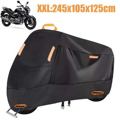 Funda para motocicleta, impermeable, para todas las estaciones, a prueba de polvo, protección UV, para exteriores e interiores, tela 210D resistente al desgaste