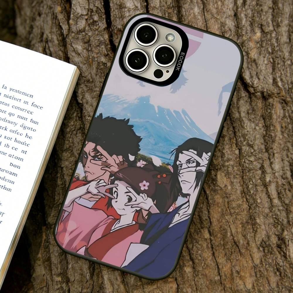 Samurai Champloo Phone Case For iPhone 17,16,15,14,13,12,11 Plus,Pro Max,XS,Colorful Silver Black Cover