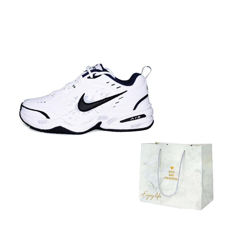 

Nike Air Monarch 4 Power Of Venom Leather Abrasion Resistant Low top Chunky Sneakers Unisex Black White 415445-102 36.5