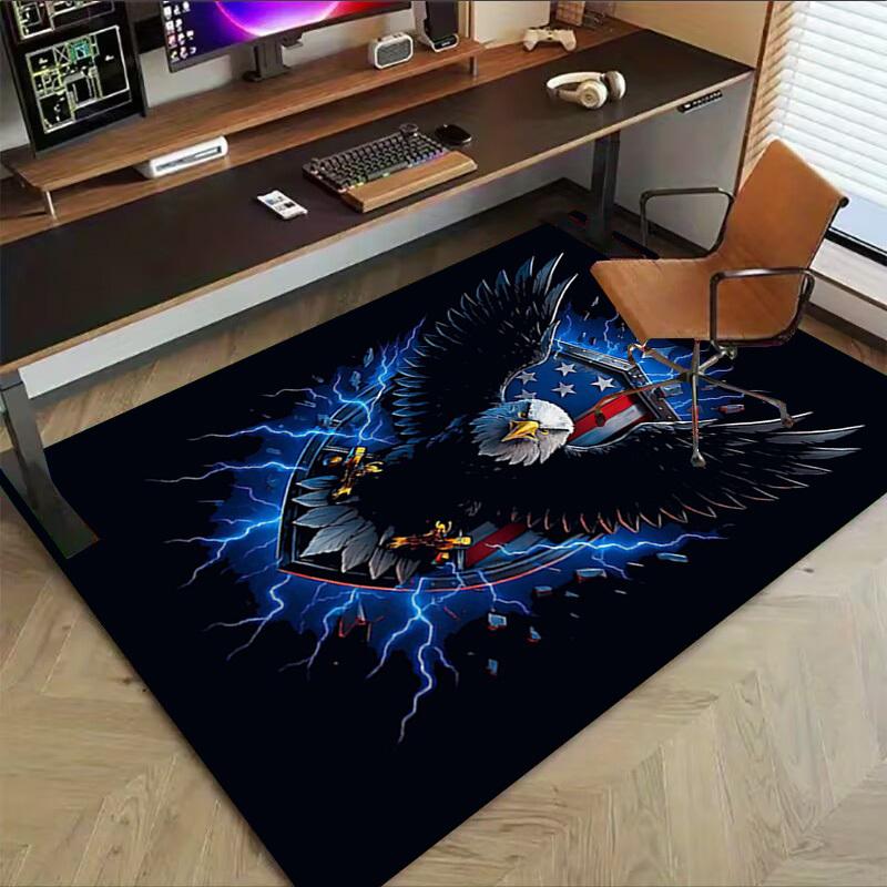 1PC Eagle Flag Non-Slip Floor Carpet Compatible for Office&Living Room&Bedroom&Dining Room - Flat-Weave Machine-W275