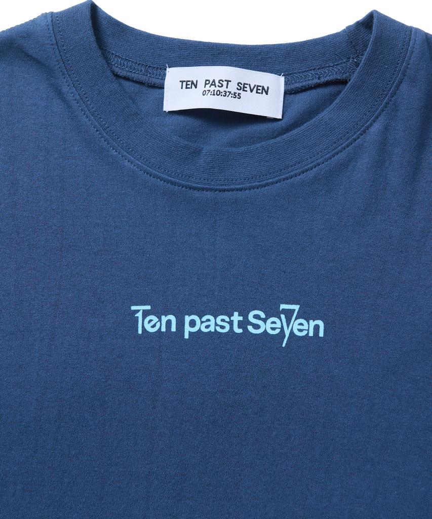 TEN PAST SEVEN Basic Logo Short Sleeve T-Shirt - Blue