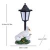 Duck Garden Statue Animal Figurine with Solar Lights Lovely White Decorative Sculpture Resin