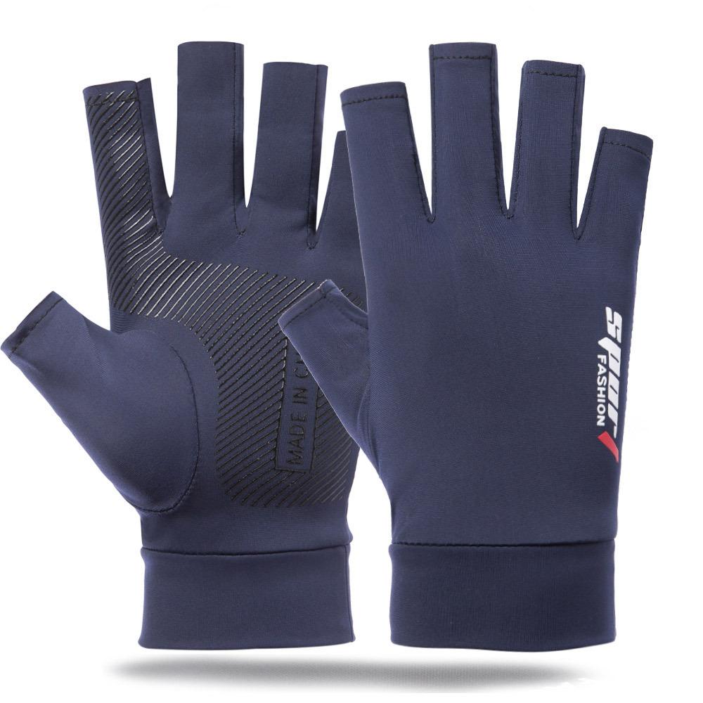 Sunscreen Gloves Thin New Spring and Summer Men and Women Outdoor Sports Half Finger Two Finger Fishing Touch Screen Fishing Gloves