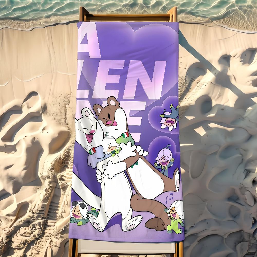 Cute T-Tina and M-Milo Towel Beach Towel Travel Lightweight Skin Friendly for Pool Beach Camping Cruise Summer