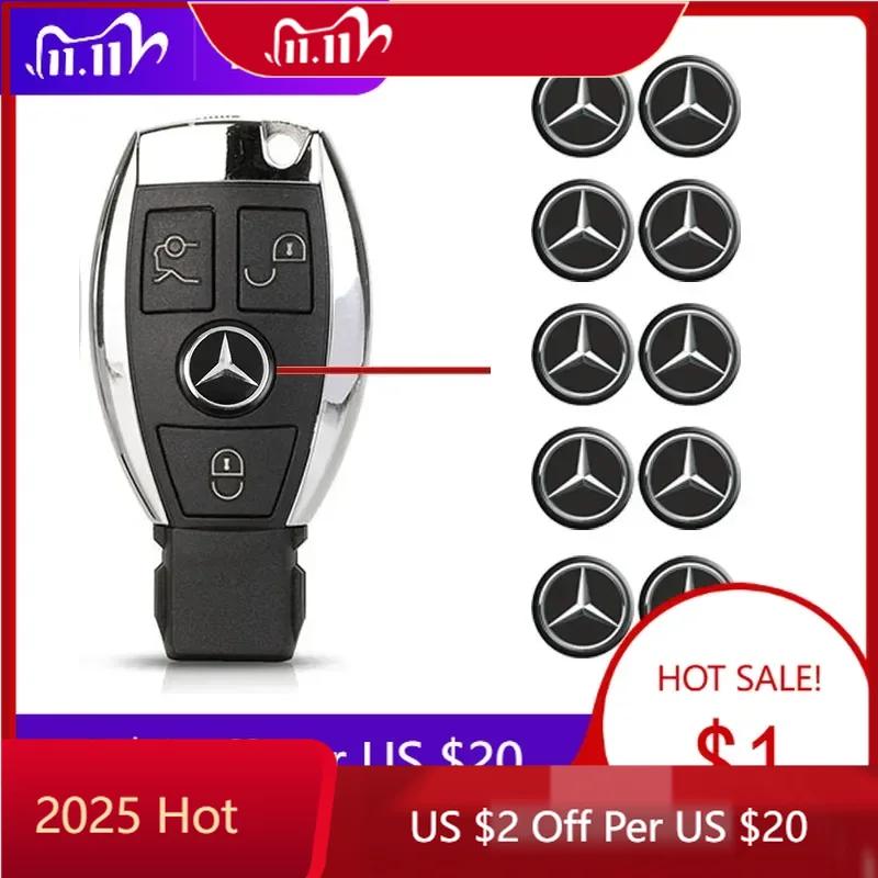 XFAXA1 2025 Hot For Mercedes Benz 14mm Car Key Emblem Stickers Accessories For Mercedes Benz AMG E S C A B Class GLE GLS CLS GLC CLA GL