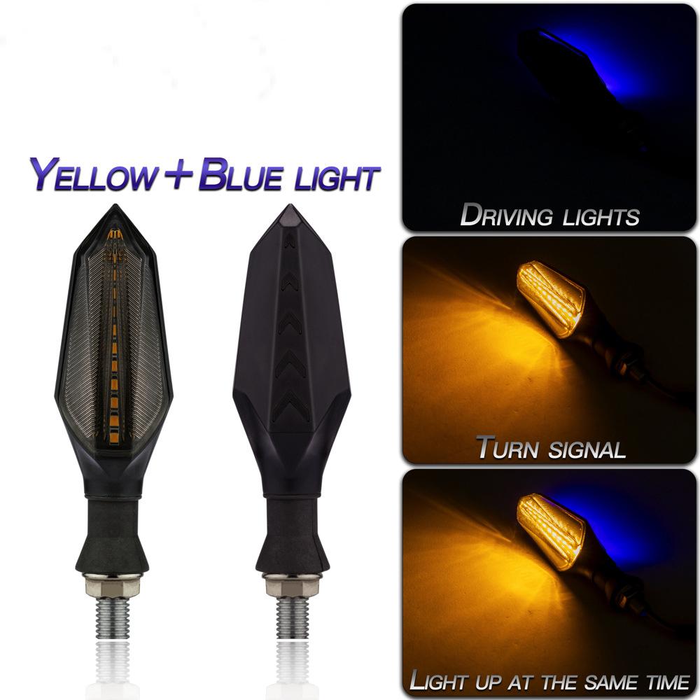 Motorcycle LED Turn Signal Lamp Sequential Flowing Flash Indicator Lights Amber Running Light 18LED Arrow Turn Signal Light