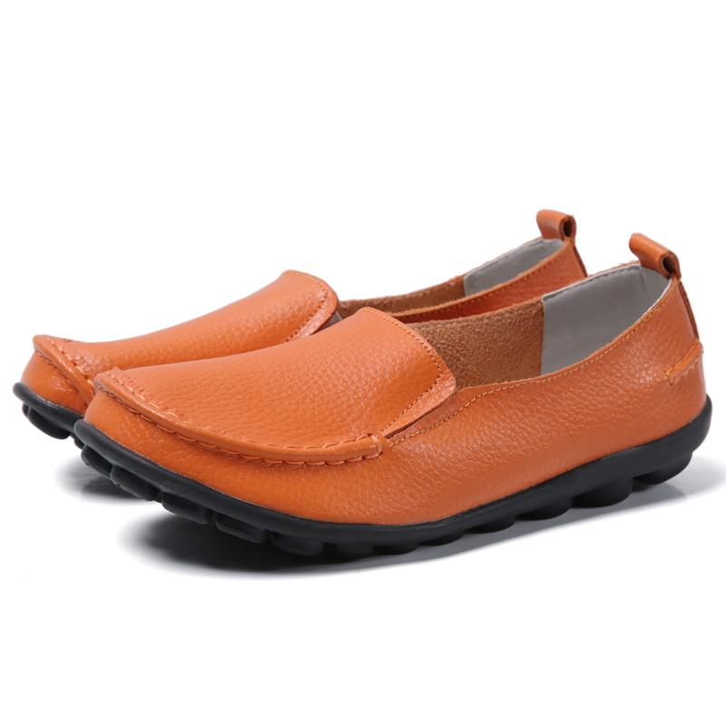 Fashion Women Flats Genuine Leather Ballerina Nurse Shoes Moccasins Women's Loafers Flats Slip On Silver Shoes For Women Soft Ballerinas