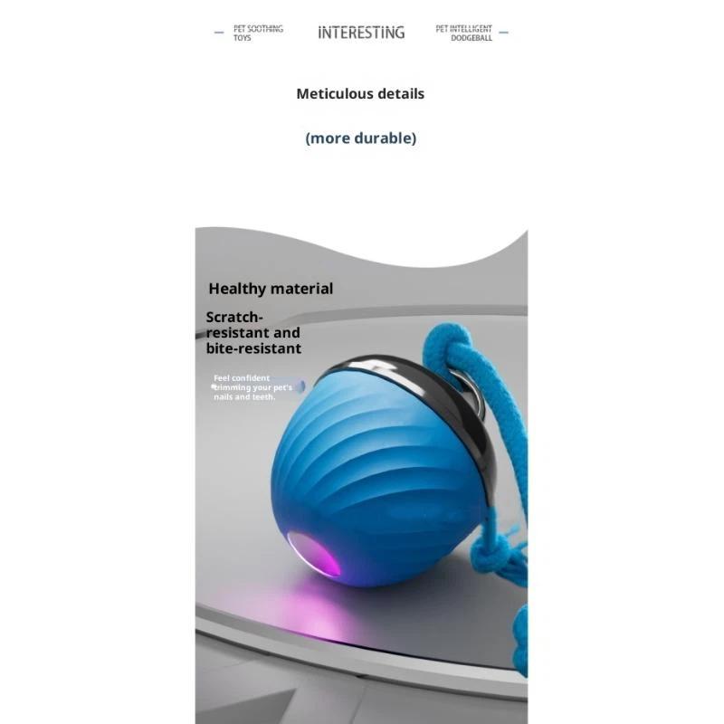 Smart Dog Toy Ball Electronic Interactive Pet Toy Moving Ball Rope Usb 3 Modes Automatic Moving Bouncing For Puppy Chew Products
