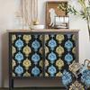 1 Roll  Self-adhesive Wallpaper  Blue and Yellow European Style Flower Wallpaper Peeled and Pasted Furniture Renovation Wallpaper, Wall Decoration!