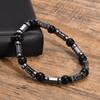 Stylish Black Beads Man Woman Bracelets Stretch  Gallstone Handmade Wristband Jewelry Father Boyfriend  Valentine's Day Gift