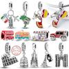 Original Charms Bead Copper Paris Tower Car Map Castle Travel Charms Fit Pendant Bracelets Women Diy Jewelry Making