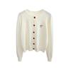 Women's Autumn Embroidered Bow Long Sleeve Knit Cardigan Sweater