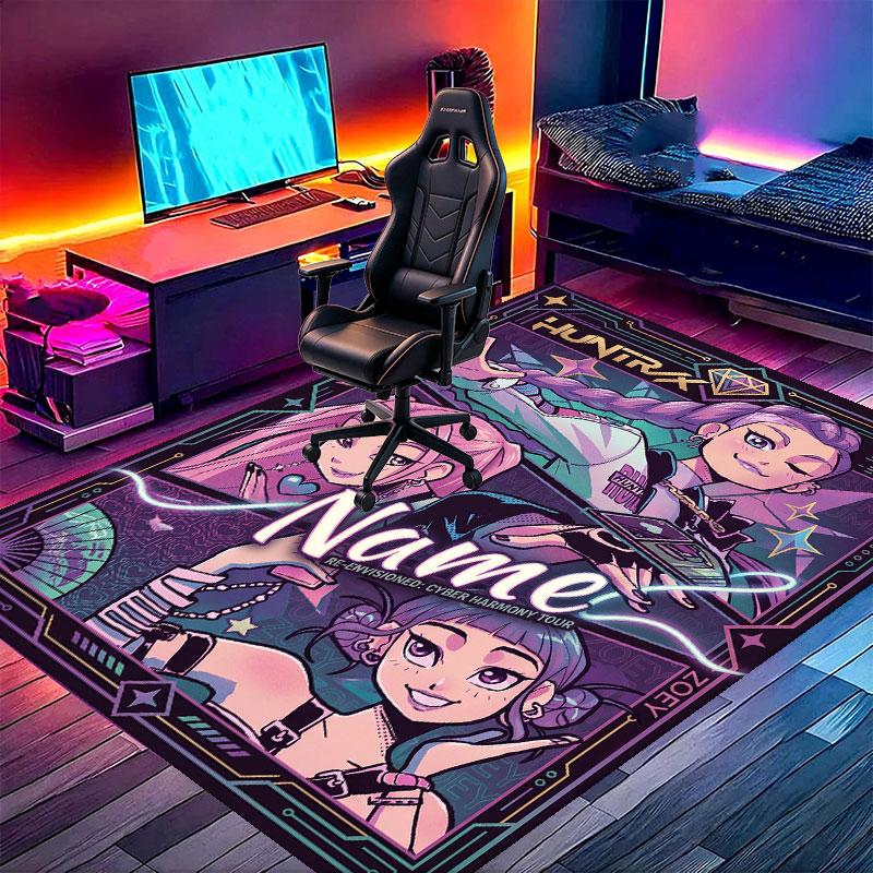 Covor Personalizat cu Nume Kpop Demon Hunter, Covor Versatil pentru Decor Acasă, pentru Cameră de Joacă, Apartament, Balcon, Hol de Intrare, Hol Cadou