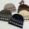 Korean jacquard knitted bag head hat for women's autumn and winter new casual versatile warm ear protection windproof cold hat shows small face