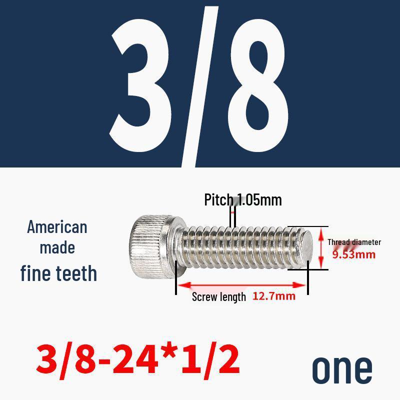 304 Stainless Steel Fine Thread Socket Head Cap Screw 10#-32, 1/4-20, 5/16-24