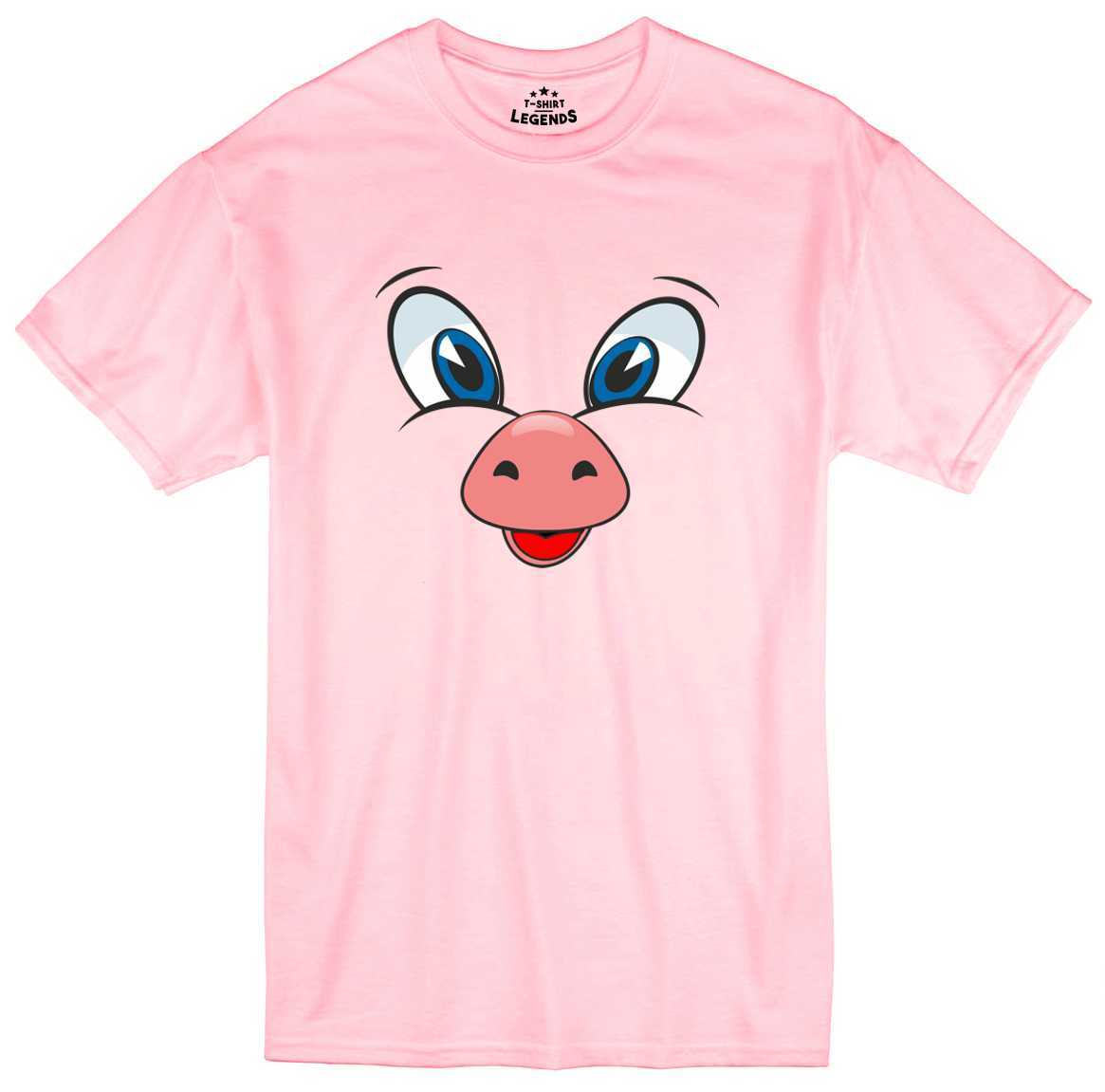 Unisex Men s 100% Cotton T-Shirt With Funny Pig Print In Pink- S