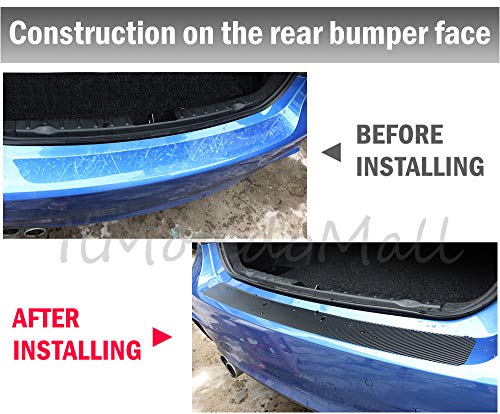 Ilmondomall Tape-type Real Carbon Sheet 3D Pattern Black Step Bumper Protection Racing Stripe with Release Paper (3D Black, 5cm X 6.5m)