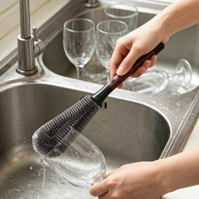 Two-in-one Bottle Mouth Brush, Long Handle, Detachable Gap Brush, Multi-functional Cleaning Cup Brush, Blender Cleaning Brush