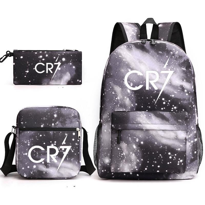Youth Fashion Backpack Shoulder Bag Pencil Case Children'S Student School Bag 3-Piece Set