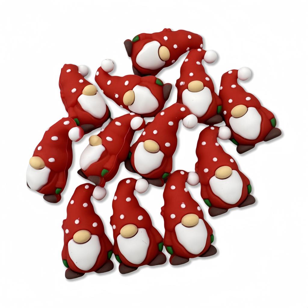 1 pz Festivo Gnomo di Natale Perline in Silicone - Ciondoli 3D Babbo Natale per Artigianato Fai da Te, Creazione di Gioielli, Penne per Infilare Perline, Portachiavi, Cordini, Collane
