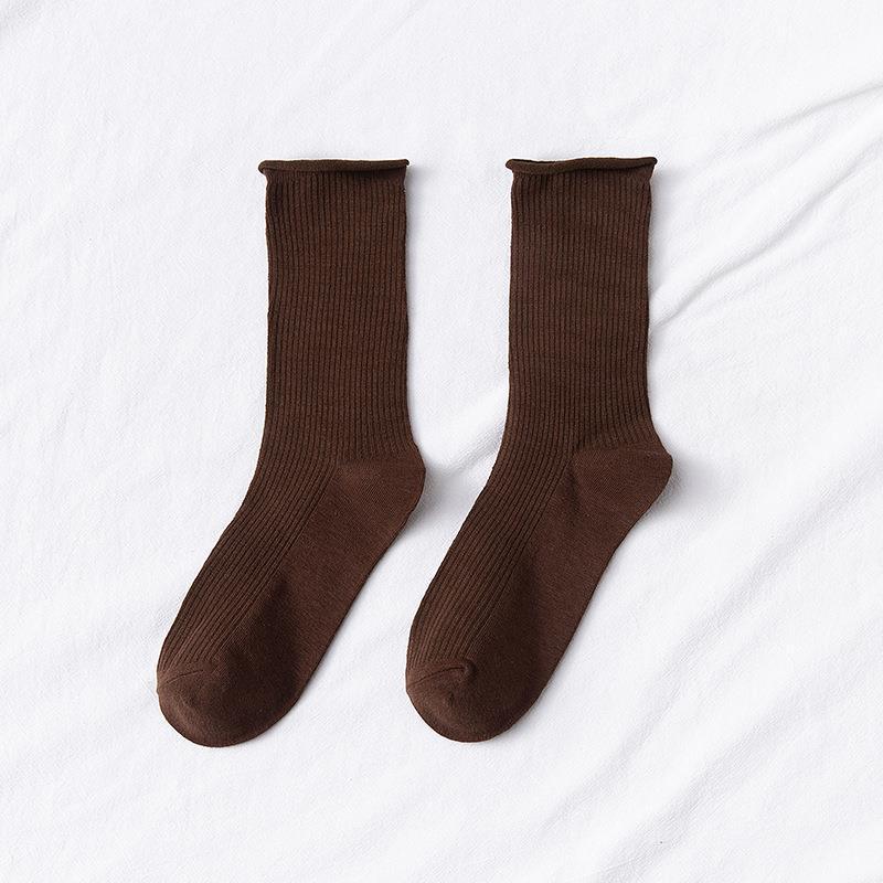 Colorful Socks, Women's Mid-calf Socks, Trendy Spring and Autumn Thin Style, Candy-colored Rolled-up Pile Socks, Dopamine Trendy Socks