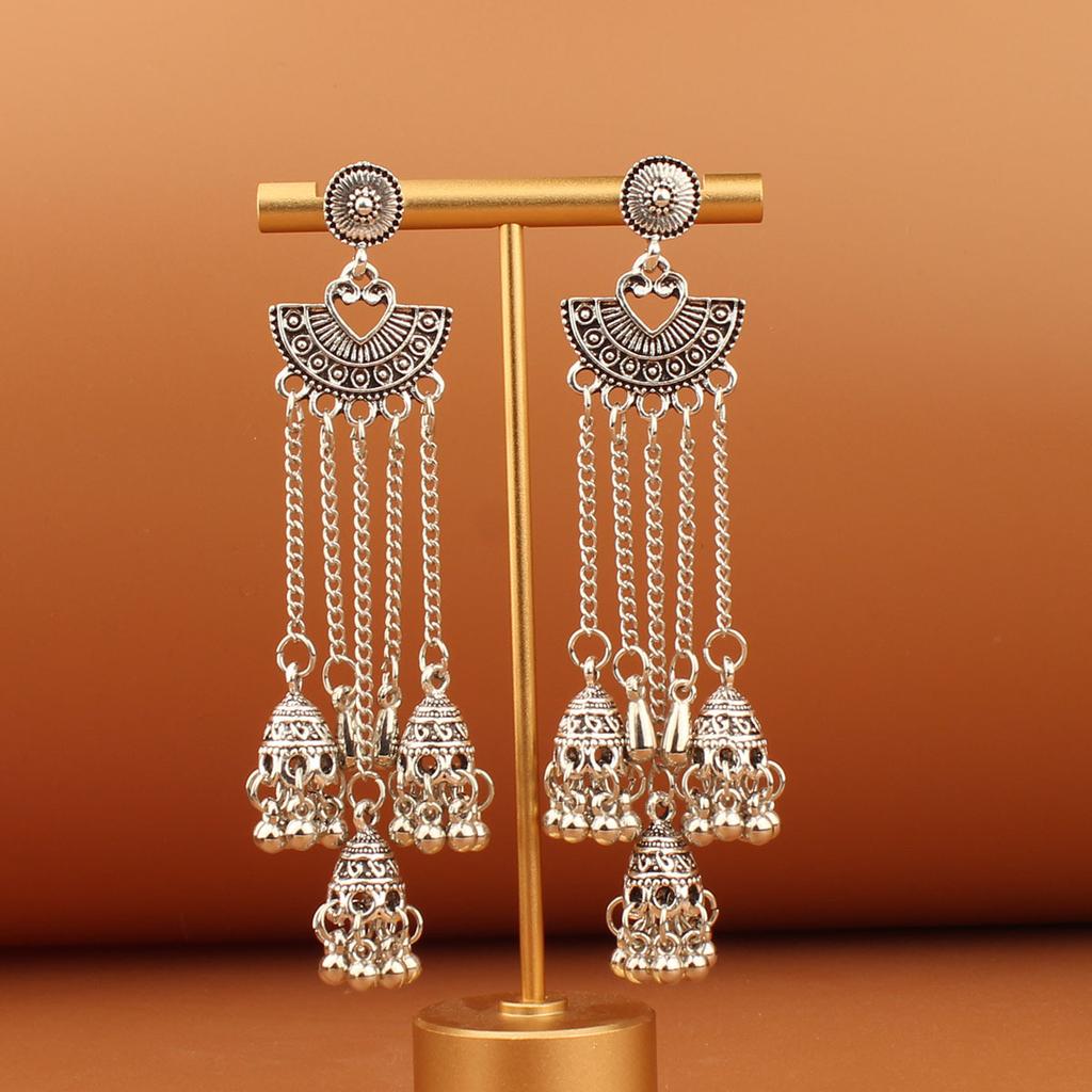 Turquoise Earrings Bohemian Drop Ear Earrings with Tassels, Geometric Alloy, Retro Style, Boastful Ear Accessories