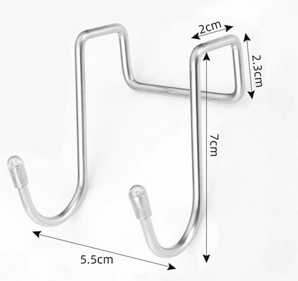 

S-shaped Door Rear Hanger Hook Stainless Steel Non-punching Cabinet Door Hooks Clothing Coat Home Storage Wall Hooks Garden 1pcs белый