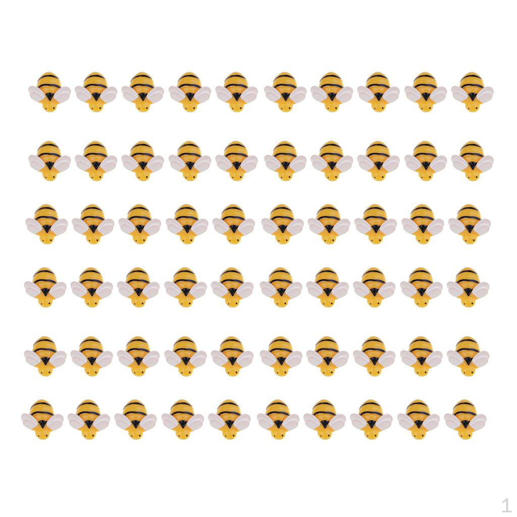 60 Pieces Bee Shape Resin Flatback Embellishment Case Decoration