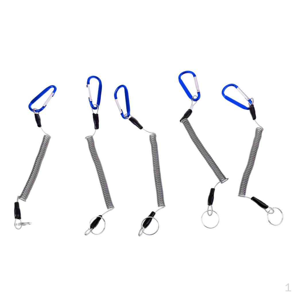5 Pcs Boat Kayak Camping Fishing Tongs Lanyard Tether Retractable