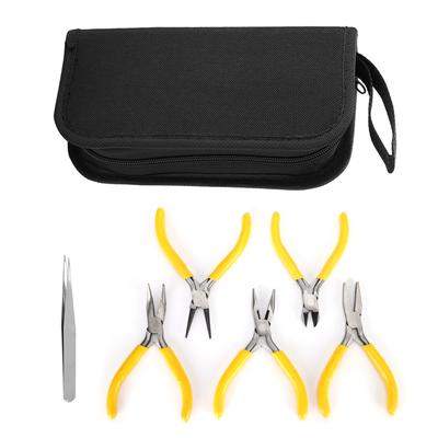 5-teiliges professionelles Schmuck-Zangen-Werkzeug-Set, runde, gebogene Nase, Perlenherstellung, DIY