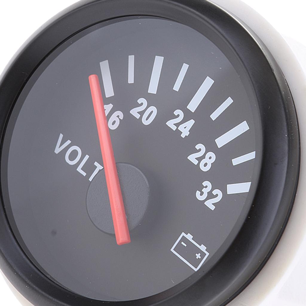 52mm (2'') Waterproof & Dustproof Marine Boat Voltmeter 16-32V Range