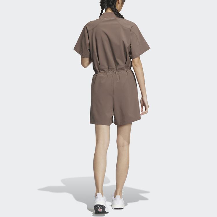 Adidas Future Of Tech Short-Sleeve Jumpsuit Women Jumpsuit Coffee HY2844